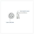 thumbnail image 2 of DIAMONBLISS 10K Real Solid Gold Solitaire Earrings for Women | 10K White Gold Bezel Round Cut Studs | 4 Carat Cubic Zirconia CZ Diamond Simulant, 2 of 5