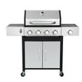 thumbnail image 4 of YDSM 4-Burner Propane Gas BBQ Grill with Side Burner, 46790BTU Output With Enameled Cast Iron Cooking Grids For Outdoor Barbecue, Stainless Steel, 4 of 6