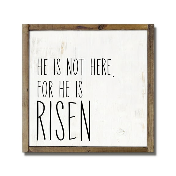 Creative Products For He is Risen 13.5 x 13.5 Framed Wood Plaque