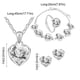 thumbnail image 3 of Pendientes para mujer, regalos para mujer, moda, cristal plateado, corazón, collar, pendientes, pulsera, conjunto de cuatro piezas, pendientes para mujer, 3 of 3