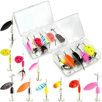 10PCS UV Fishing Lures Set – Spinnerbaits for Bass, Trout, Salmon & More with 2 Tackle Boxes