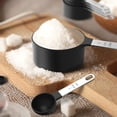 thumbnail image 4 of Juego de 8 tazas medidoras y cucharas de acero inoxidable, juego de tazas medidoras anidadas con mangos de silicona suave al tacto para ingredientes secos y líquidos, cocinar y hornear, 4 of 6