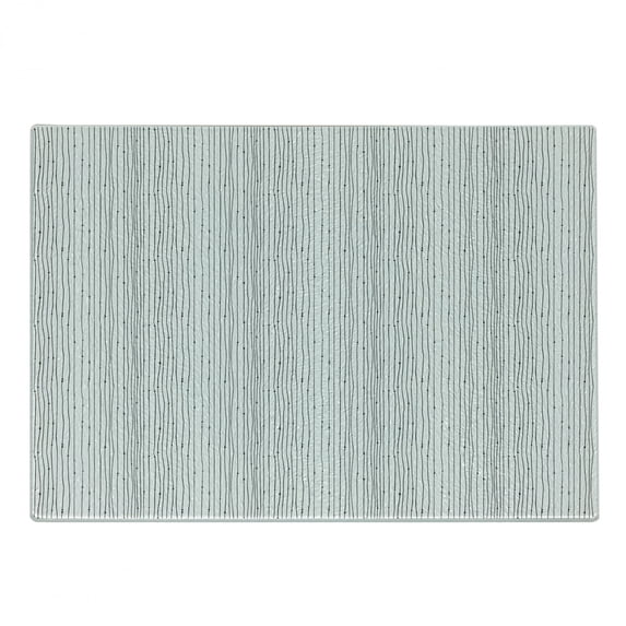 Abstract Cutting Board, Uneven Stripes with Dots Creative Ink Artwork Simplistic Illustration, Decorative Tempered Glass Cutting and Serving Board, in 3 Sizes, by Ambesonne