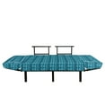 thumbnail image 3 of Stripes Futon Couch, Hand Drawn Triangle Pattern with Doodle Style Wavy Geometric Illustration, Daybed with Metal Frame Upholstered Sofa for Living Dorm, Loveseat, Blue and Pale Blue, by Ambesonne, 3 of 4