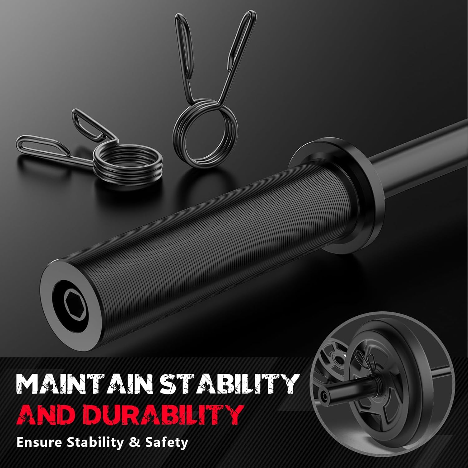 Barbell Bar 55 Inch Heavy Duty  Steel Weight Lifting Bar with Non-Slip Knurling for Home Gym Strength Training