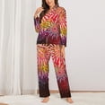 thumbnail image 2 of Salouo Fireworks Pattern Women's Pajamas Set Long Sleeve Button Down Sleepwear Soft Pj Lounge Sets for women 2 Piece Pjs Set with Long Pants-Large, 2 of 7