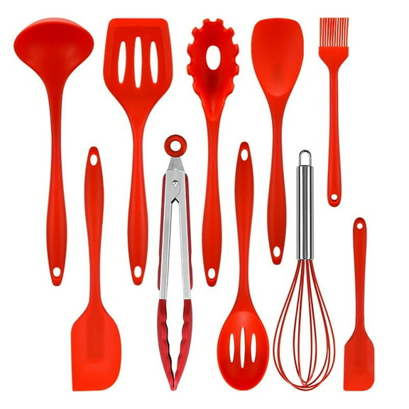 10 Piece Silicone Kitchen Utensils Set in Premium Heat Resistant Design