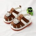 thumbnail image 2 of Linfrsh Baby Girls Sandals Summer Beach Shoes Outdoor Toddler Girls Summer First Walking Shoes(Brown,18-24 Months), 2 of 4