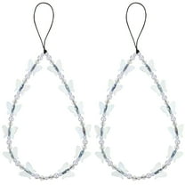unbranded  2 Pcs Chain Cell Phone Lanyard Clear Beads Lanyards Phones Girl