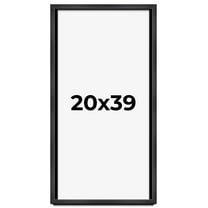 20x39 Frame Black Charcoal Grey Wood Textured Picture Frame | 0.75 Inch Moulding Width | Gunmetal