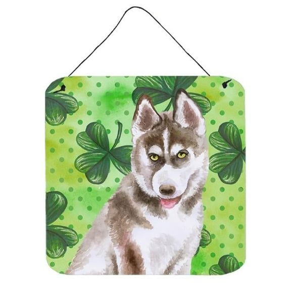 Siberian Husky Grey St Patricks Wall or Door Hanging Prints