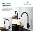 thumbnail image 5 of Blossom Single Handle Pull Down Kitchen Faucet, Matte Black – Solid Brass Body, Dual-Function Sprayer, Model F01-206, 5 of 5