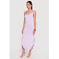 thumbnail image 2 of Women's Cowl Neck Asymmetrical Ruffle Hem Maxi Dress, 2 of 3