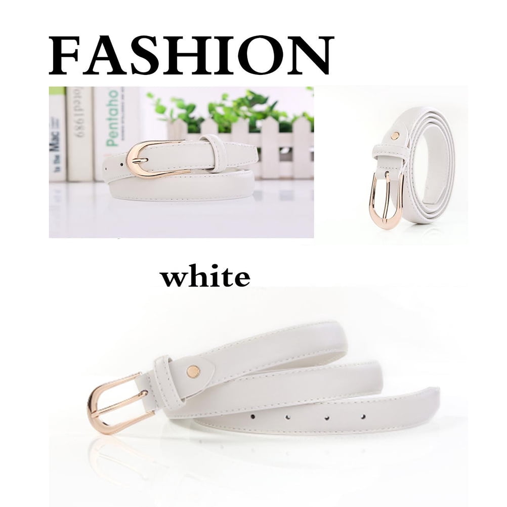 Yuanmiaoke Women PU Leather Belt Solid Color Pin Buckle  display picture 1