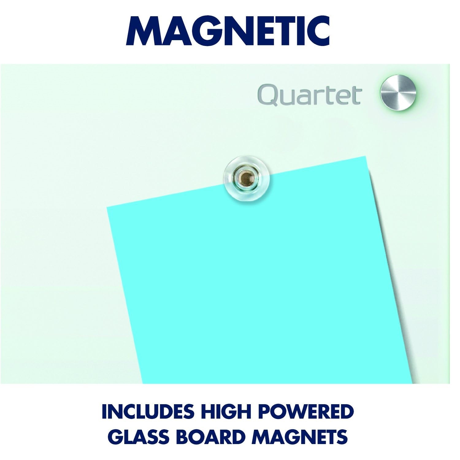 Quartet 18" H x 24" W Magnetic Glass Dry Erase Board, Gloss, White G2418W