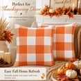 thumbnail image 7 of Fall Pillow Covers Buffalo Check Plaid Throw Pillow Covers Farmhouse Decorative Square Pillow Cover Case Cushion Pillowcase 18x18 inches for Home Decor Sofa Orange and White 4PCS, 7 of 7