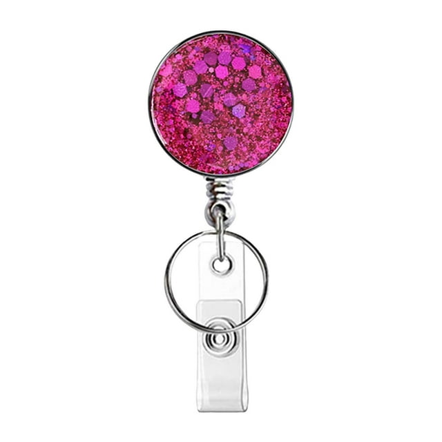 Retractable Badge Holder Lightweight Card Reel With Key Ring Belt Clip For Teacher Student ID