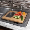 thumbnail image 2 of Classic Cuisine 2 in 1 Bamboo Cutting Board with Strainer for Over the Sink, 2 of 10