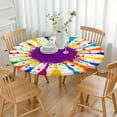 thumbnail image 3 of Colorful Paint Splash Burst Round Fitted Tablecloth with Elastic Edge,Dining Table Cover Waterproof,Outdoor Round Tablecloth for Camping,Dining,Indoor and Outdoor, 3 of 7