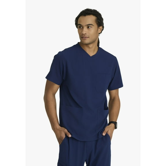 Skechersâ„¢ Vitality by Barco Crew Scrub Top for Men - Classic Fit, Crossover V-Neck Medical Top, 4-Way Stretch Men's Scrub Top