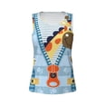 thumbnail image 3 of Picia Giraffe Come Out From Zipper Pattern Women's Workout Tank Top,Breathable Activewear,Slim Fit Athletic Top,Versatile Workout Moisture-wicking top-Small, 3 of 9