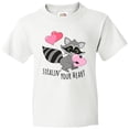 thumbnail image 3 of Inktastic Stealin' Your Heart Cute Raccoon Youth T-Shirt, 3 of 5