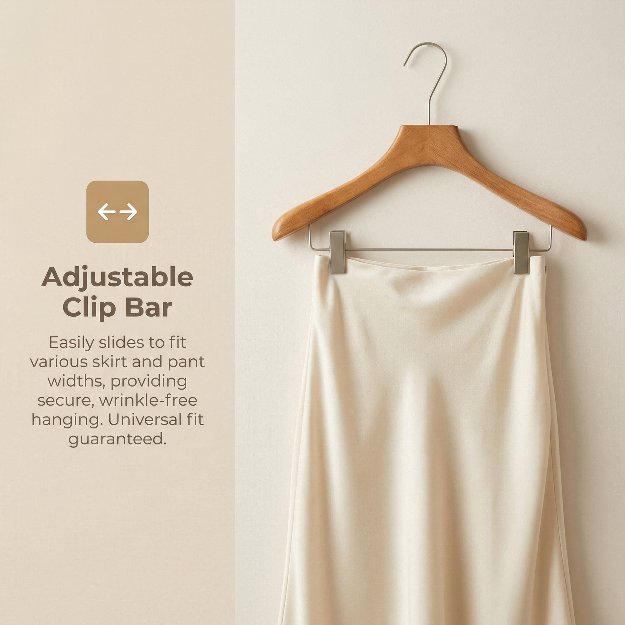Unique Bargains 2Pcs Wood Space Saving Storage Pants Shirts Hanger Clip for Men