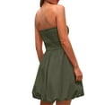 thumbnail image 5 of UoCefik Women's Bubble Mini Dress 2025 Summer Strapless Tube Top Short A Line Sundress Trendy Casual Smocked Dresses Army Green XXL, 5 of 5