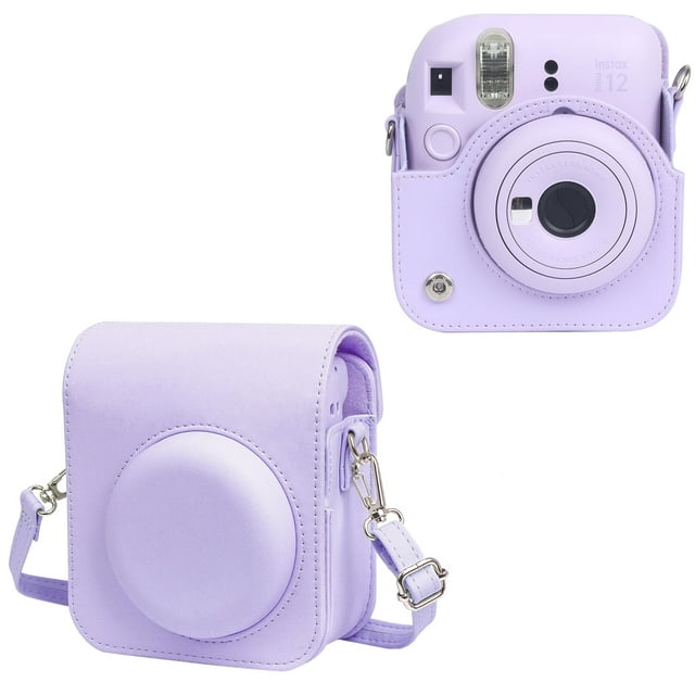 Étui de Protection Violet pour Appareil Photo Instantané Fuji Instax mini12 avec Bandoulière Détachable et Ajustable - Étui sur Mesure pour mini12
