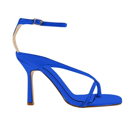 

Cglfd European And American Square Toe High Heel Flip Flops