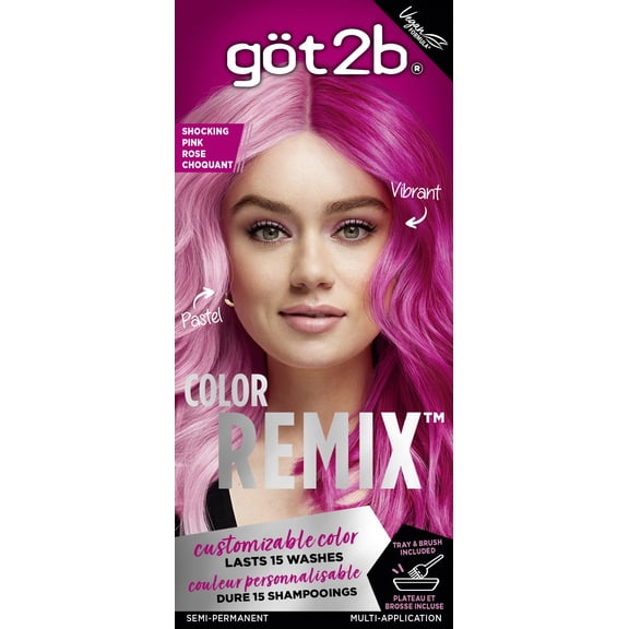 Got2b Color Remix, Coloration Capillaire Semi-Permanente Personnalisable, Rose Choquant