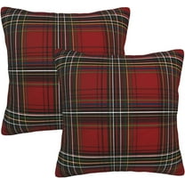 Christmas Pillow Covers Set of 2 20x20 Inch Throw Pillow Covers Red Tartan Plaid Decorative Pillow Cases Holiday Square Cushion Covers Pillow Protector for Home Couch Sofa Car