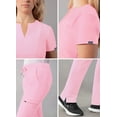 thumbnail image 4 of Adar Addition Go-Higher Scrub Set For Women - Notched V-Neck Scrub Top & Skinny Cargo Scrub Pants - A9600 - Soft Pink - XL, 4 of 7