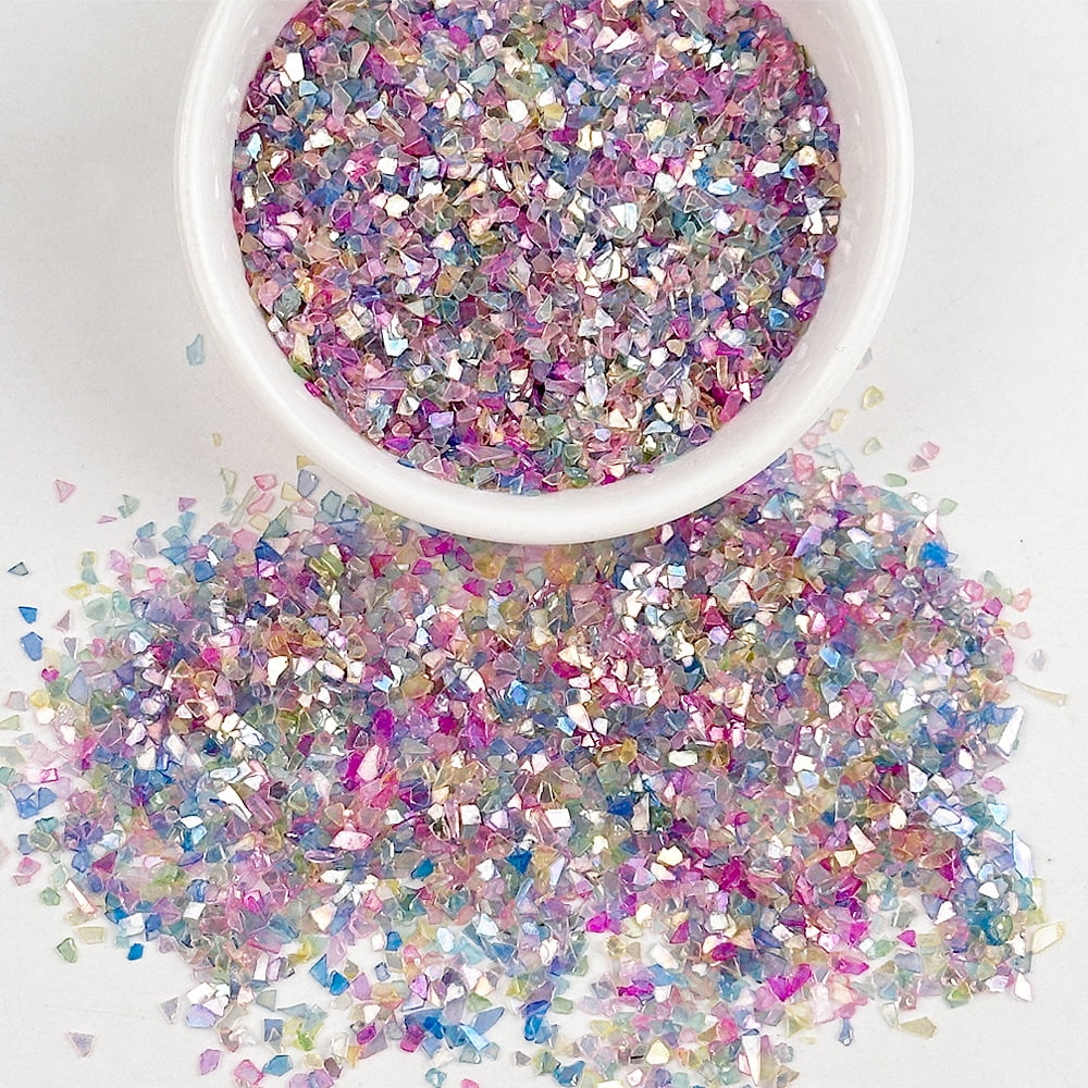 Namzi 20g Crushed Glass Chips Multi-Color Glitter Stones for Nail Art, Vase Filler, Craft Projects Decor,C13