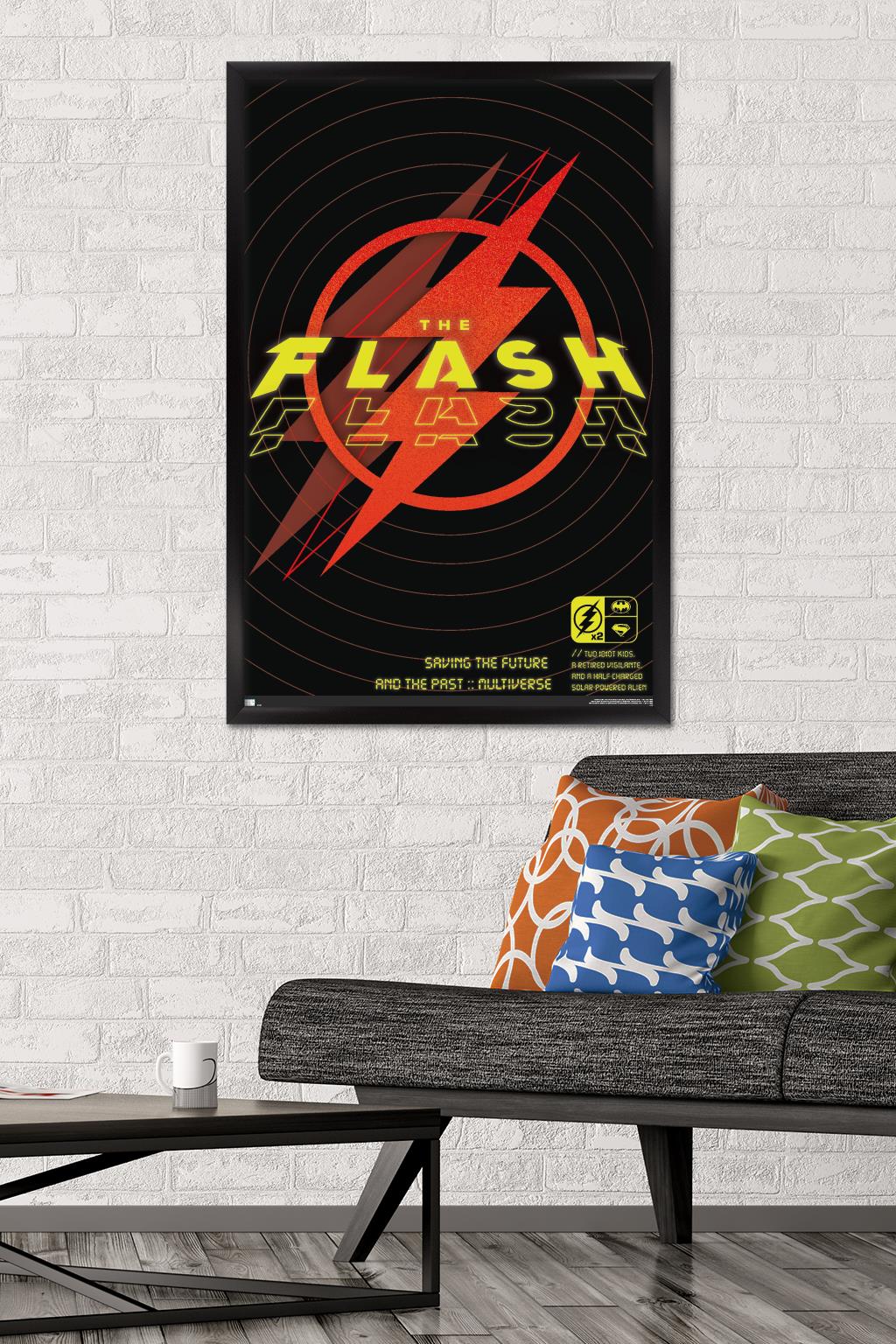 DC Comics Movie The Flash - Saving The Future & The Past Wall Poster, 22.375" x 34" Framed