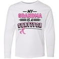 thumbnail image 3 of Inktastic My Grandma is a Survivor Breast Cancer Awareness Long Sleeve Youth T-Shirt, 3 of 5