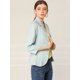 thumbnail image 4 of Blazer De Solapa Con Muescas Y Mangas 3/4 A Rayas Para Mujer Verde XS, 4 of 6