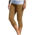 thumbnail image 1 of AherBiu Leggings Capri pour Femmes Couleur Unie Extensibles Confortables Ajustés Yoga Bas Leggings Pantalons Raccourcis, 1 of 7