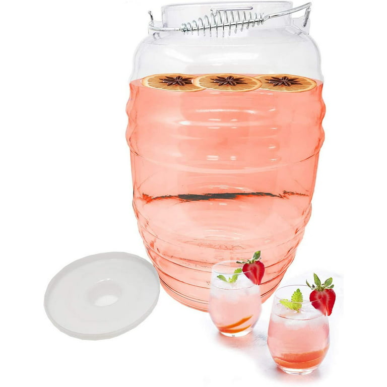 Vitrolero Drink Dispenser Container Aguas Frescas Tapadera Water Jug Juice  Beverage Container With Lid - Party Fiesta Catering - BPA Free - Assorted