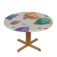 thumbnail image 3 of JEUXUS Easter Eggs Fitted Round Tablecloth,Cute Colorful Table Cover with Elastic Edge,Waterproof Oilproof Table Cloths for Kitchen Dining Indoor Outdoor Tea Tables White, 3 of 7