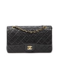 thumbnail image 1 of Pre-Owned Chanel Black Classic Double Flap 26 Shoulder Bag Quilted Lambskin Leather, 1 of 10