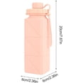 thumbnail image 3 of Ruizzi Pink Collapsible Silicone Water Bottle (550ml), BPA-Free Leak-Proof Foldable Travel Bottle with Lanyard for Hiking, Gym & Camping, 3 of 9