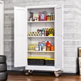 thumbnail image 4 of Erosoei 61"H Metal Garage Storage Cabinet with Wheels, Tool Storage Cabinet with 3 Adjustable Shelves, 4 of 7