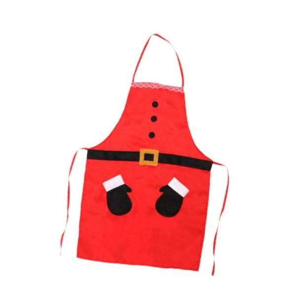 Delantal navideño con babero, delantal decorativo, lindo delantal de cocina novedoso para adultos Papá Noel