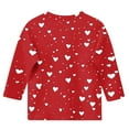 thumbnail image 6 of Meichang Valentine's Day Tops for Girls Heart Print Blouses 3/4 Sleeve Crew Neck Holiday Tees, 6 of 6
