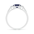 thumbnail image 2 of Angara Natural 0.85 Ct. Blue Sapphire with Diamond Classic Ring in 14K White Gold for Women (Ring Size: 12), 2 of 10
