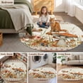 thumbnail image 5 of Vintage Mushroom Round Area Rug 5Ft Washable Circle Rugs for Living Room Bedroom, Spring Floral Retro Art Pastoral Botanical Non-Slip Carpet Floor Mats Indoor Outdoor Carpet Runner Home Decor, 5 of 8