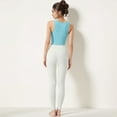 thumbnail image 4 of Women's Zip-Up Cropped Athletic Tank Top with Built-In Bra and Contoured Seam Design - Medium, Teal, 4 of 5