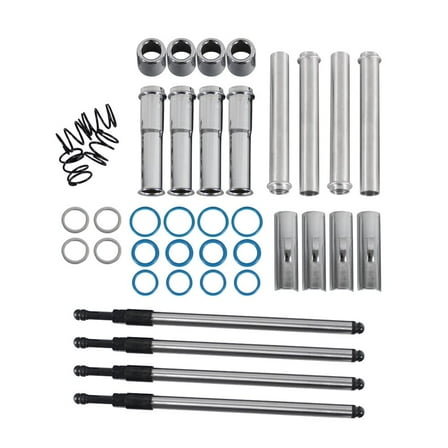Complete Adjustable Pushrods & Cover Kit Chrome Push Rod Kits Set Replacement for 1999-2017 Harley Davidson Twin Cam 99-17(excludes 2017 Touring)