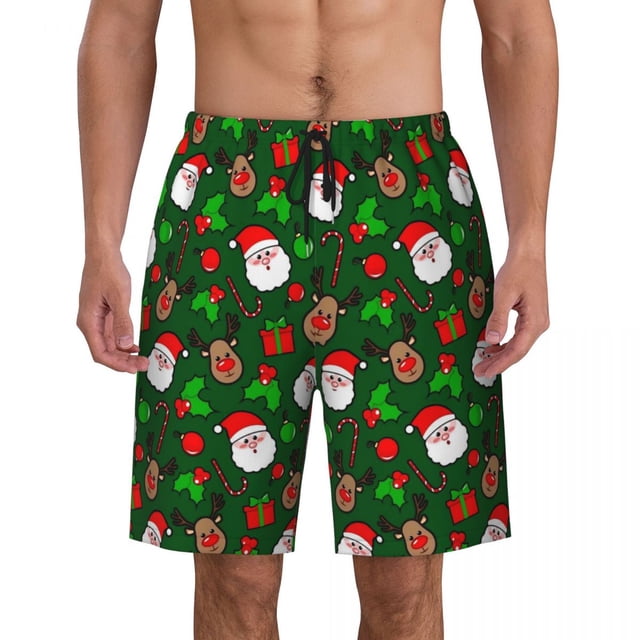 Swimwear Print Board Shorts Summer Green Tree Y2K Funny Beach Shorts Men Comfortable Swimming Trunks